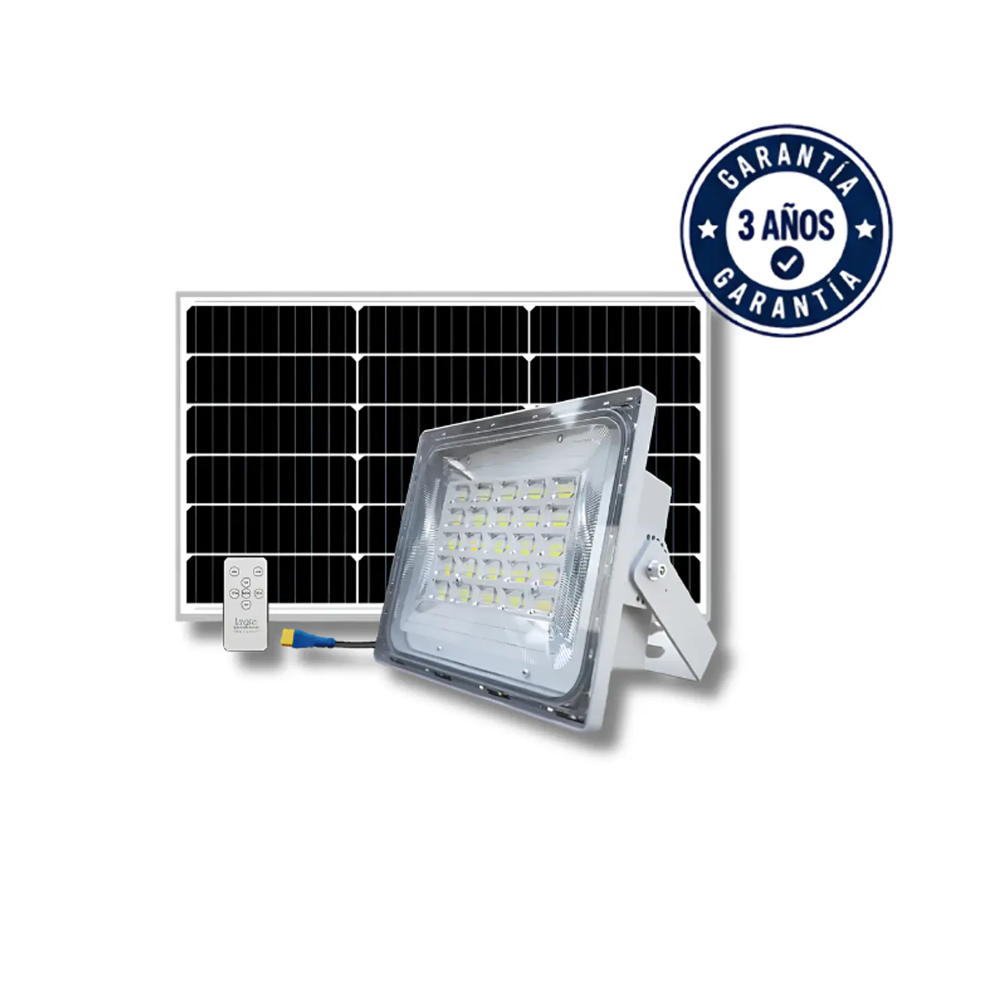 Proyector Solar LED Austral 300W 1600Lm Luz Fría 6500K IP65 Exterior - Foco Reflector con Panel Solar 40W 1