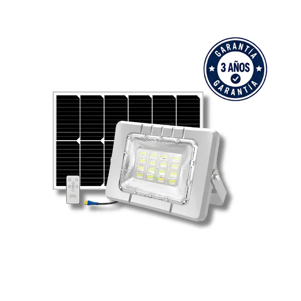Proyector Solar LED Austral 400W 2100Lm Luz Fría 6500K IP65 Exterior - Foco Reflector con Panel Solar 45W 1