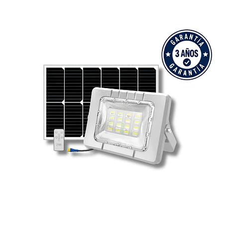 Proyector Solar LED Austral 600W 3000Lm Luz Fría 6500K IP65 Exterior - Foco Reflector con Panel Solar 50W