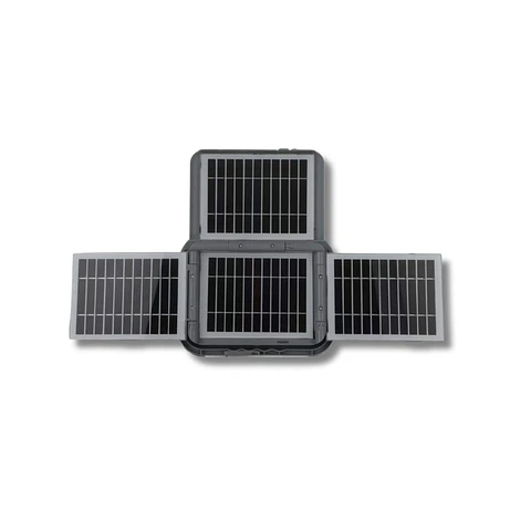 Proyector Solar LED Recargable Portátil de Emergencia con 4 Paneles Solares