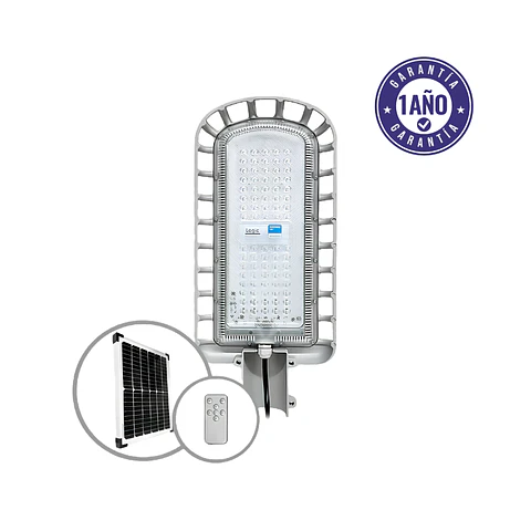 Luminaria Solar Pública 2200Lm 6500K Luz Fría IP65 IK10 - Farola Exterior Alumbrado Público Panel 30W