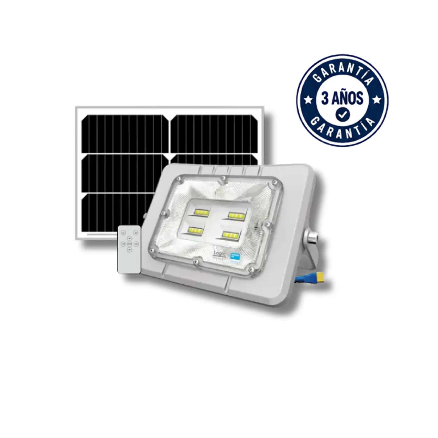 Proyector Solar LED Austral 100W 800Lm Luz Fría 6500K IP65 Exterior - Foco Reflector con Panel Solar 20W 1