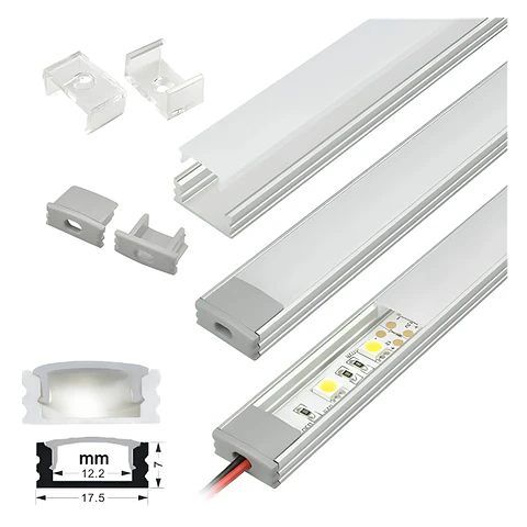 Perfil de Aluminio Blanco 2 Metros con Difusor – Modelo 509