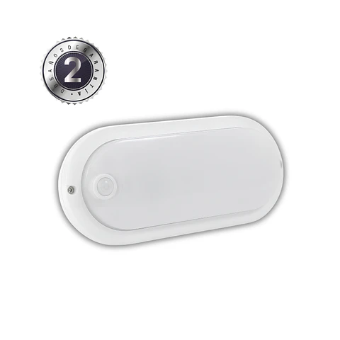 Plafón LED Tortuga Ovalada 12W con Sensor de Movimiento Wellmax – Luz Fría 6500K