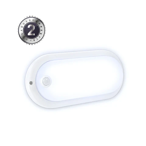 Plafón LED Tortuga Ovalada 12W con Sensor de Movimiento Wellmax – Luz Fría 6500K