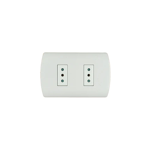Tomacorriente Compacto Doble - Placa Armada