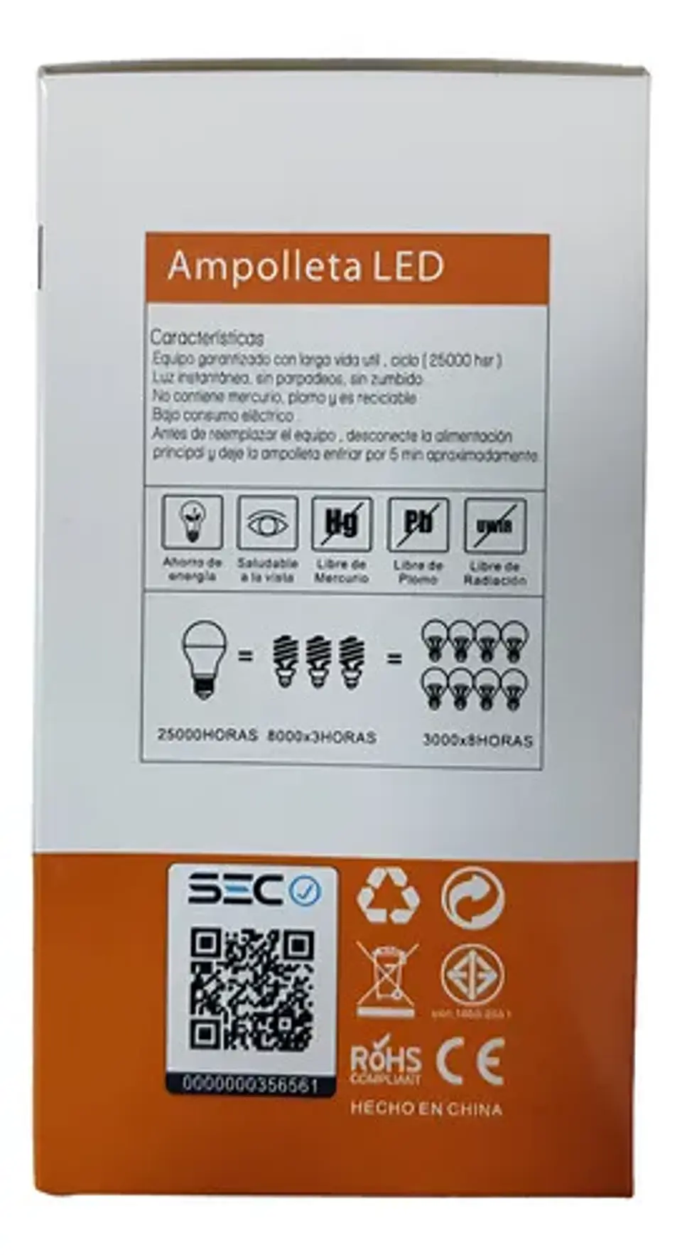 Ampolleta Led 15w 6500K 8
