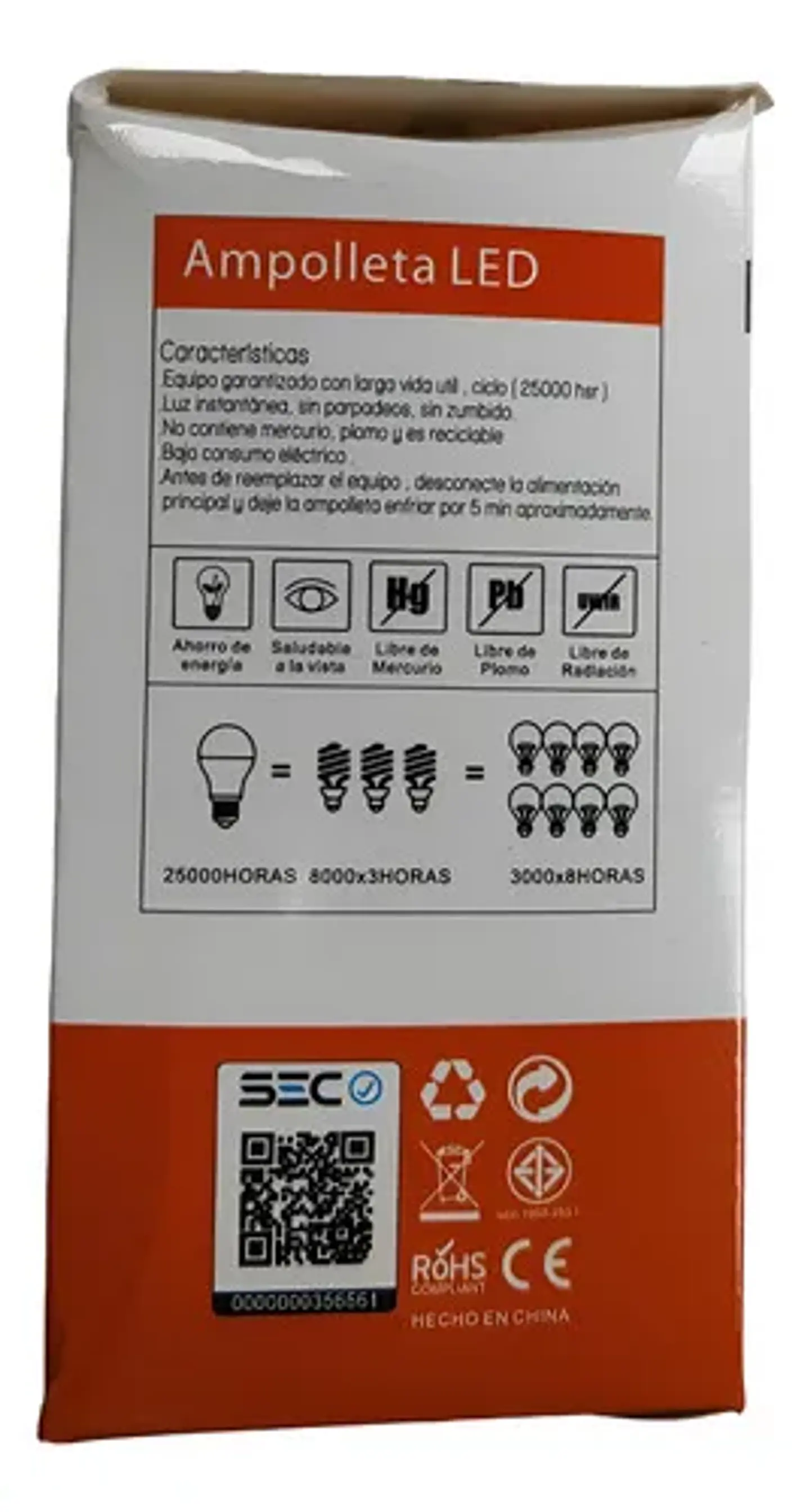 Ampolleta Led 12w 6500K 8