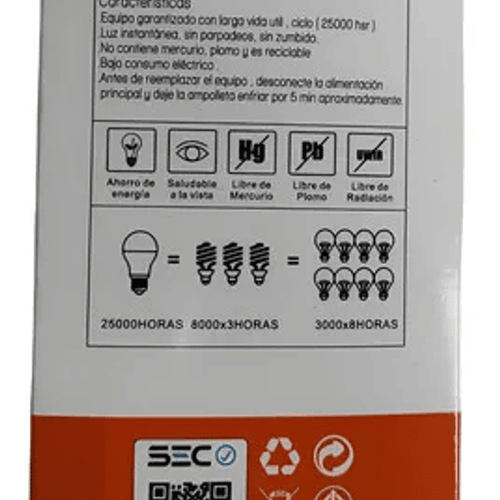 Ampolleta Led 12w 6500K 8