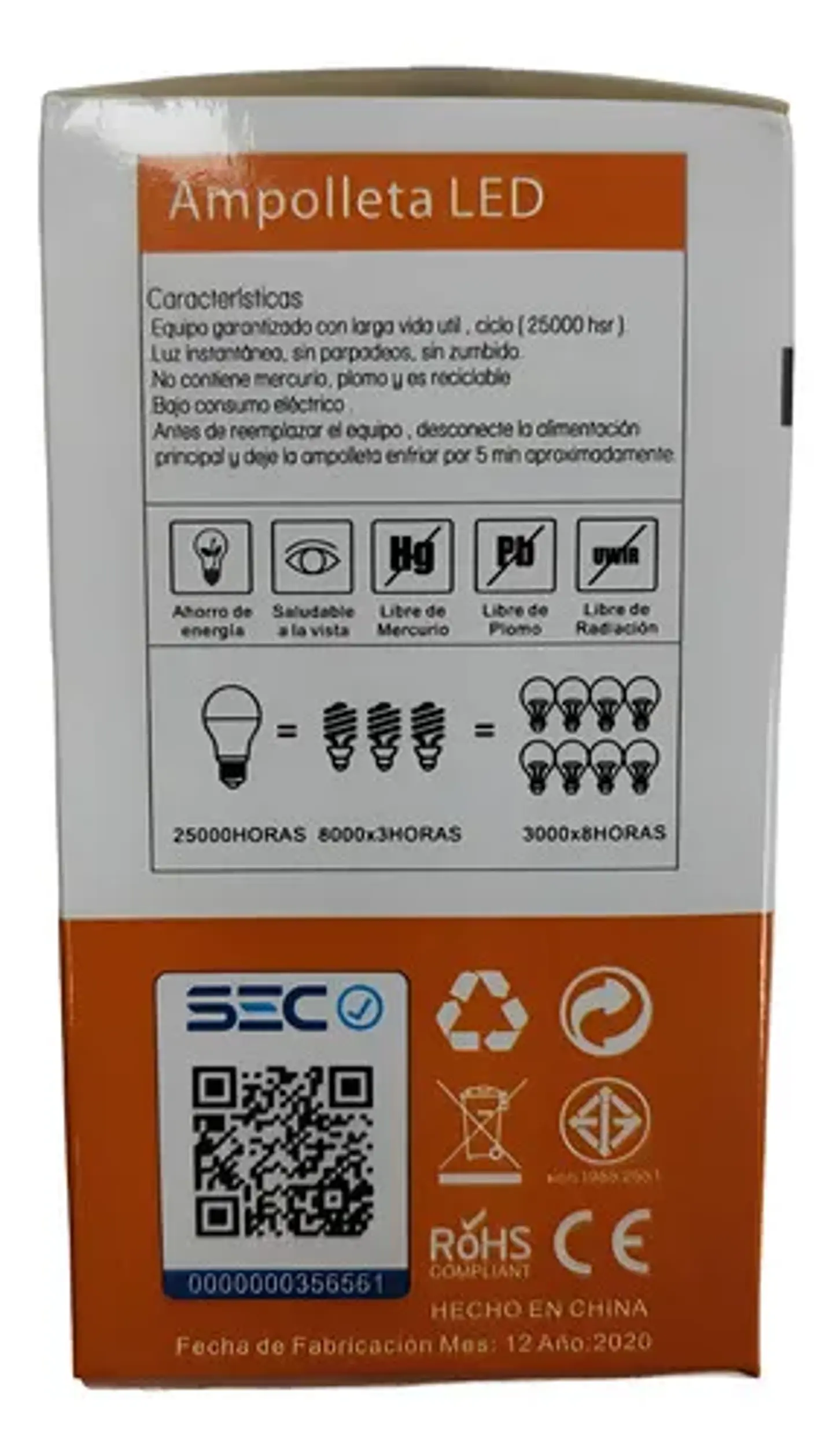 Ampolleta Led 9w 3000K 8