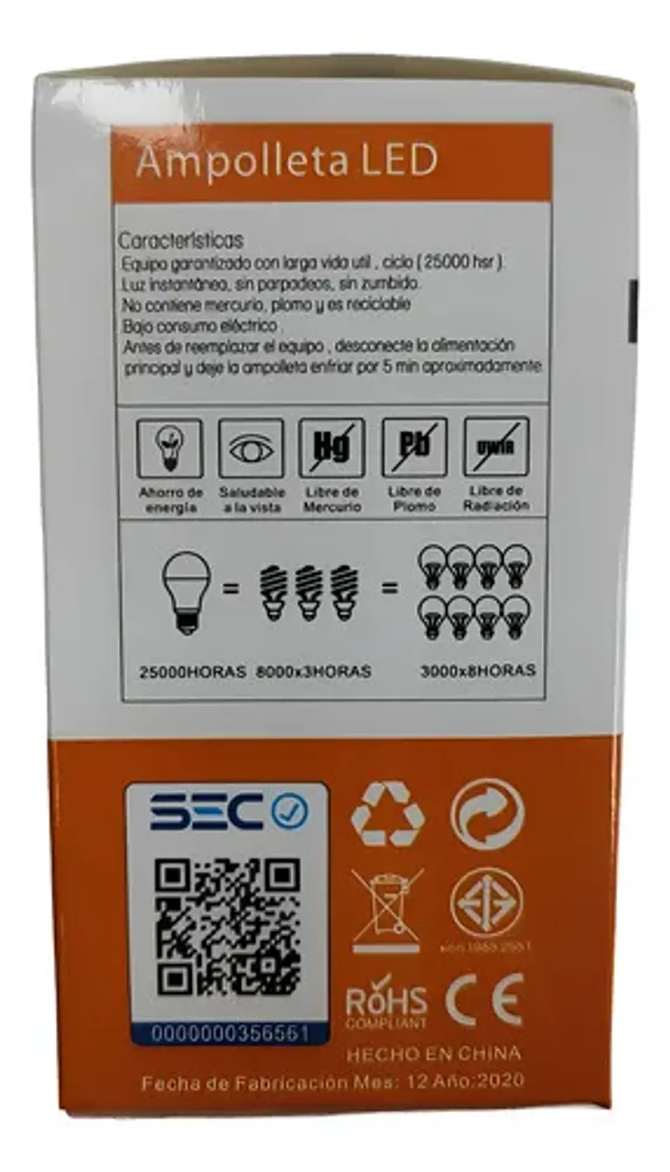 Ampolleta Led 9w 3000K 8