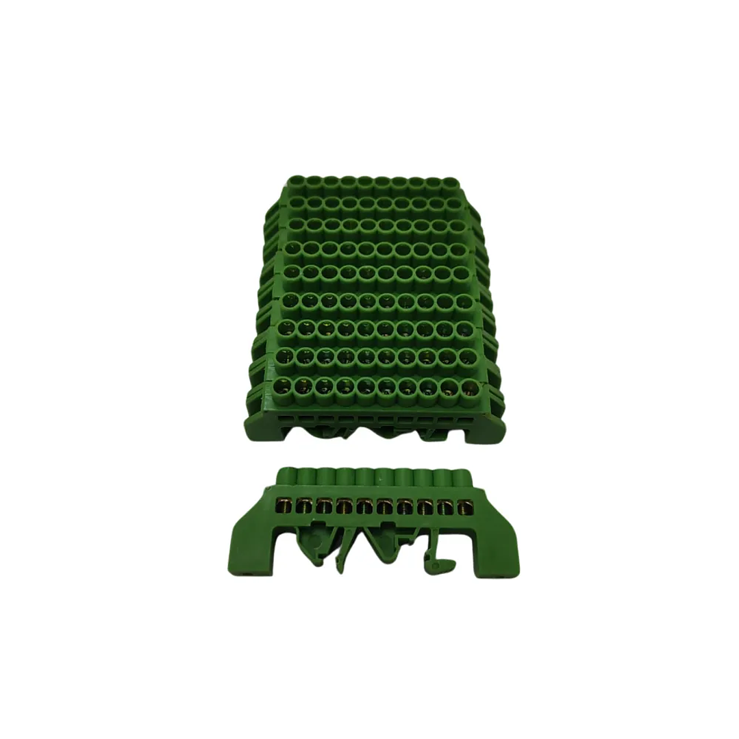 Barra 10 polos Riel Din 4