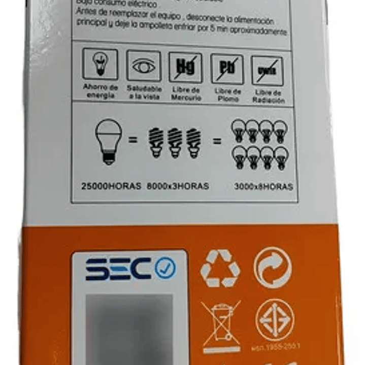 Ampolleta Led 9w 6500K 8