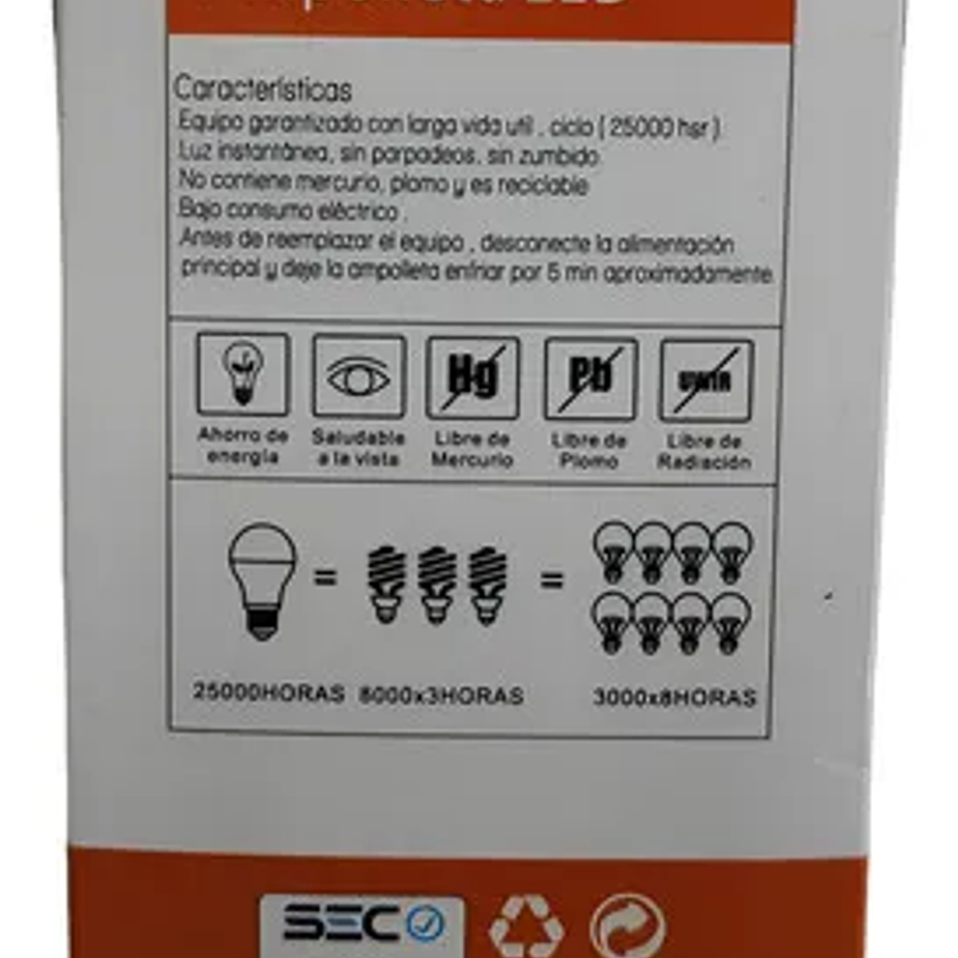 Ampolleta Led 12w 3000K 9