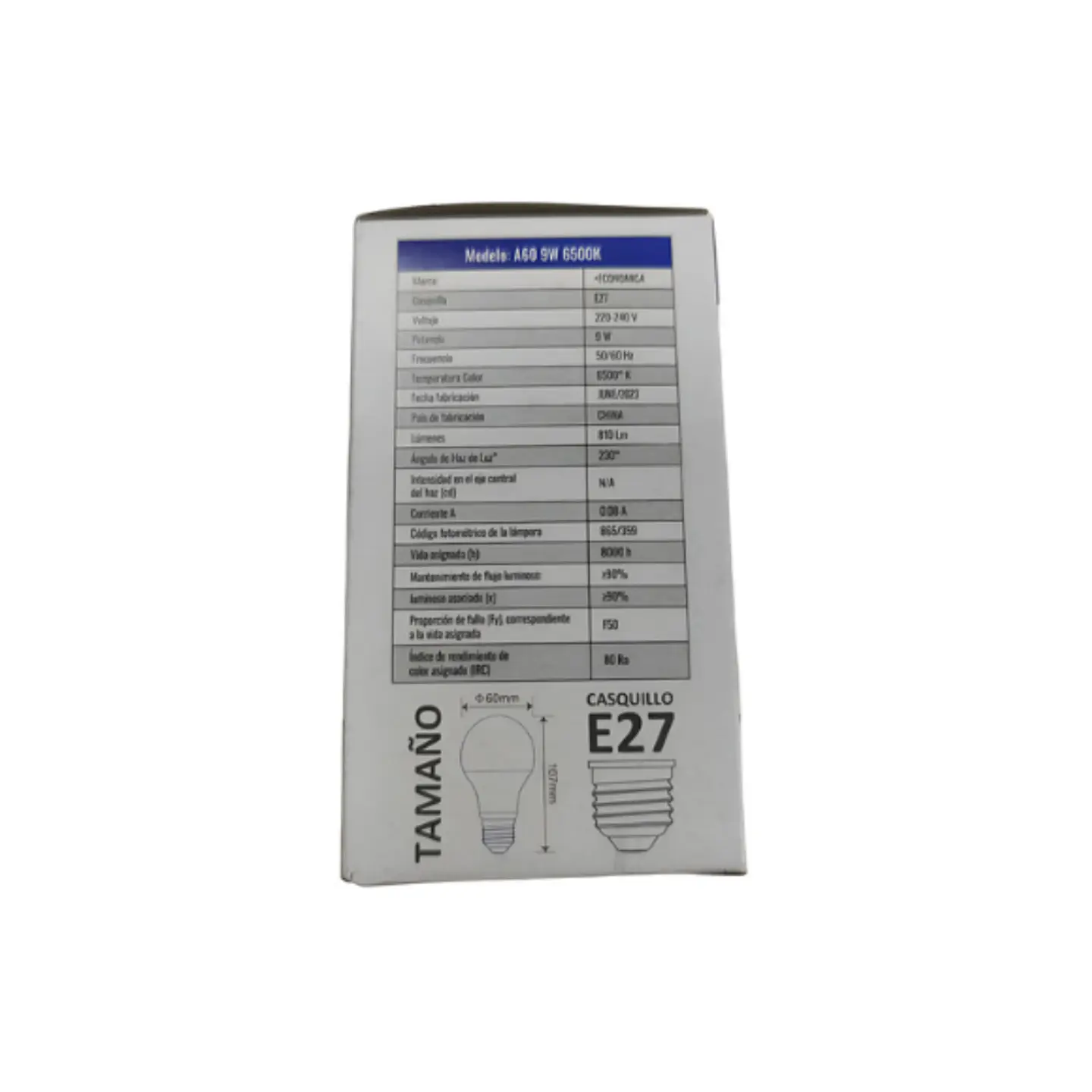 Ampolleta Led 9w eco 6500K 2