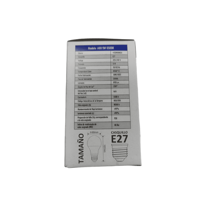 Ampolleta Led 9w 6500K 2