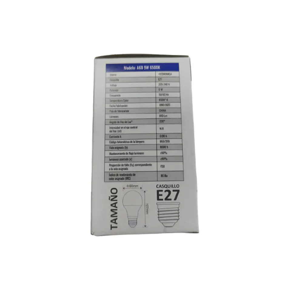 Ampolleta Led 9w eco 6500K 2