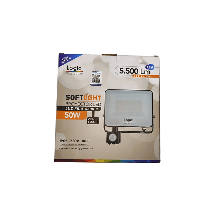 Proyector con sensor de movimiento 50W  6500k 3