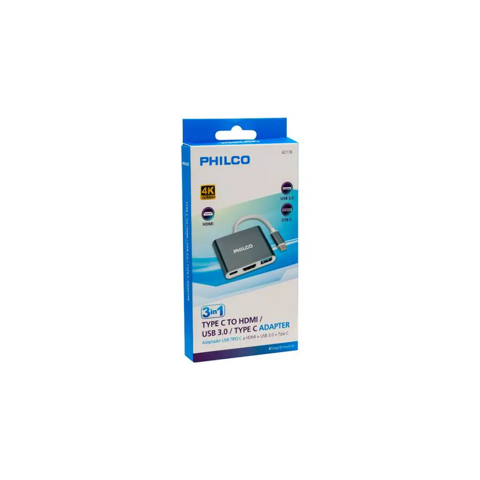 Hub 3 EN 1 TIPO C A HDMI + USB 3.0 3