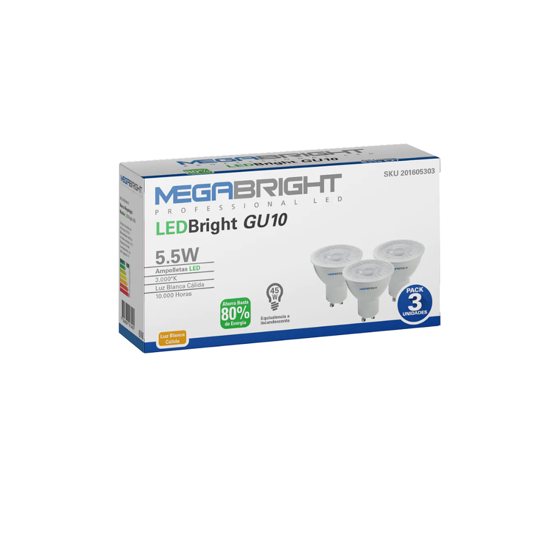 AMP.GU10 3000K X3 UNIDADES 2