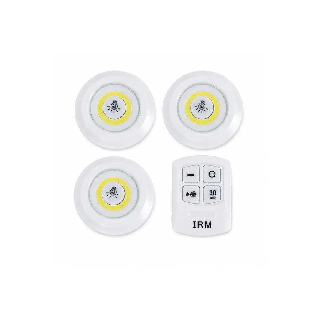 Pack de 3 focos LED con control remoto 1
