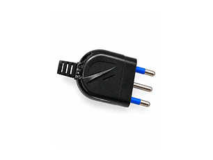 Macho Plano Salida Recta 16A 2P+T Negro