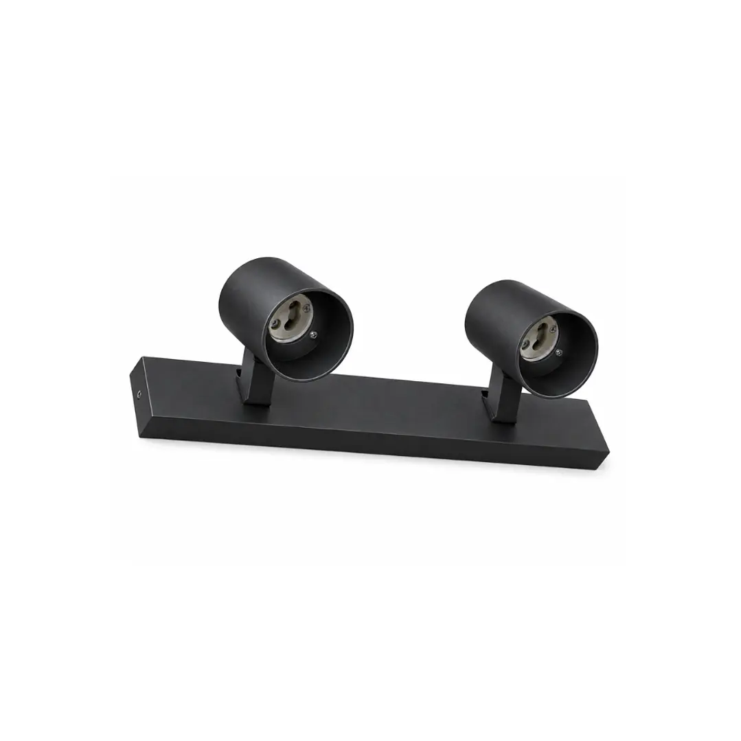 Barra Sobrepuesta DOBLE 2 x GU10 Negro MATE 1