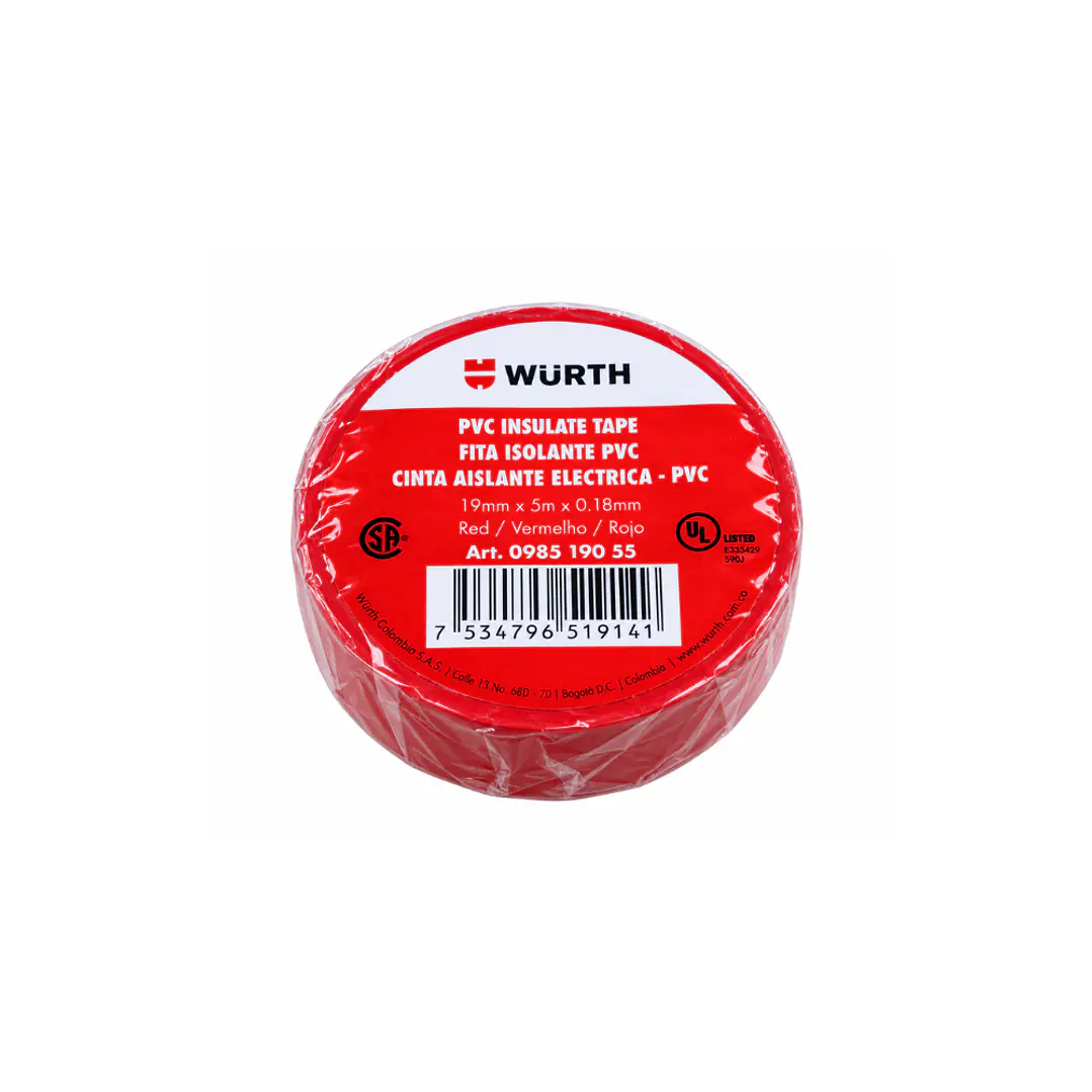 Cinta Aislante PVC Roja 1