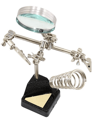 Lupa Escritorio Soporte Pinza Tercera Mano