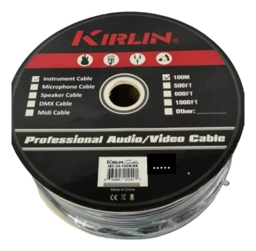 Cable Para Instrumento Kirlin Rollo 100 Mt 1