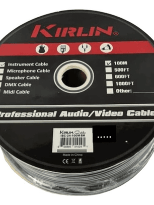 Cable Para Instrumento Kirlin Rollo 100 Mt