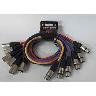 Pack 6 Cables Xlr Kirlin Colores 1mtrs
