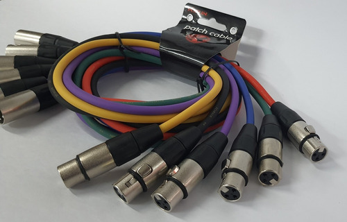 Pack 6 Cables Xlr Kirlin Colores 1mtrs 2