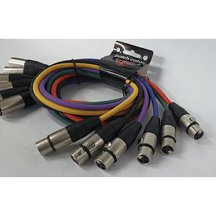 Pack 6 Cables Xlr Kirlin Colores 1mtrs
