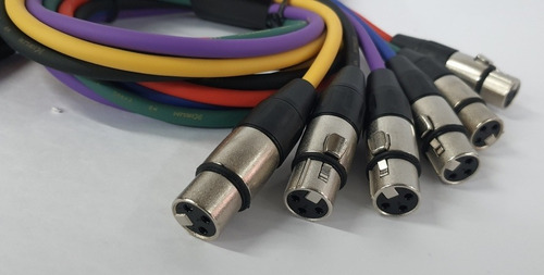 Pack 6 Cables Xlr Kirlin Colores 1mtrs 4