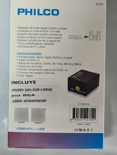 Adaptador De Audio Digital A Rca Philco 5