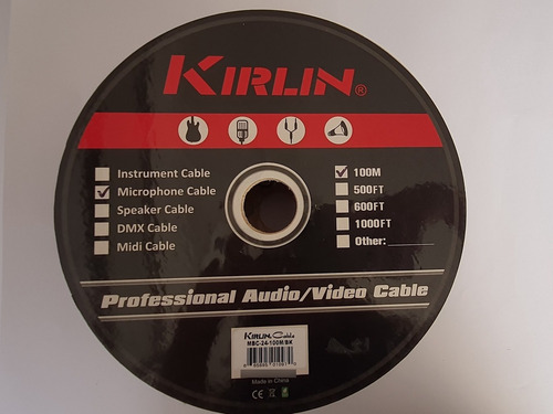 Cable Balanceado De Micrófono Kirlin Rollo 100mtrs. 2