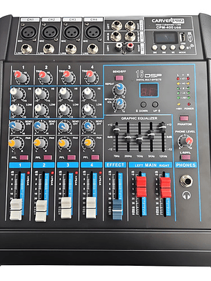 Power Mixer /mezclador Con Potencia 4 Canales C/usb