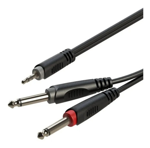 Cable De Audio  Plug 3,5 Stereo A 2 Plug 6,3 Mono 6 Mt 1