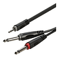 Cable De Audio  Plug 3,5 Stereo A 2 Plug 6,3 Mono 6 Mt - Miniatura 1