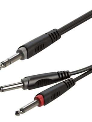 Cable De Audio Jack Stereo 6.3mm A 2 Jack 6.3 Mono