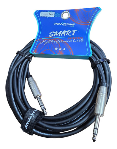 Cable Plug 6,3mm Macho A Macho 6 Metros Stereo Roxtone 3