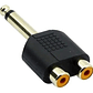 Adaptador De Audio 2 Rca  A Plug Jack 6.3 - Miniatura 1