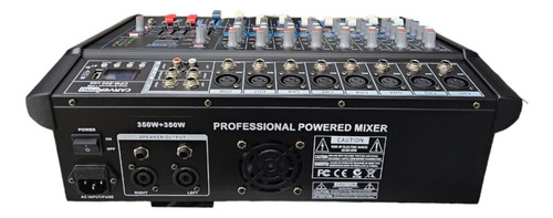 Power Mixer /mezclador Con Potencia 8 Canales C/usb 3