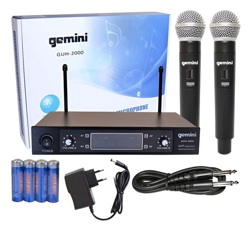 Microfono Inalámbrico De Mano Doble Gemini Uhf Guh-2000 1