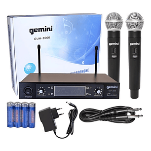 Microfono Inalámbrico De Mano Doble Gemini Uhf Guh-2000