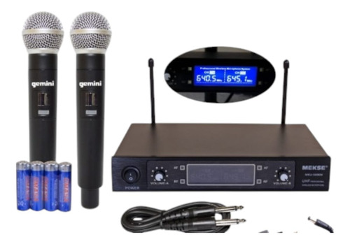 Microfono Inalámbrico De Mano Doble Gemini Uhf Guh-2000 2