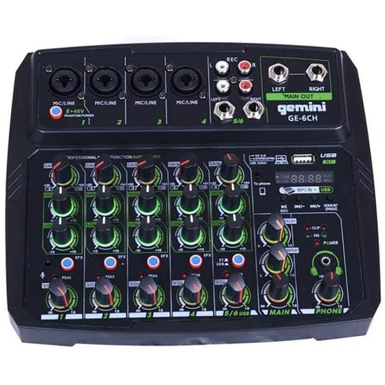 Mixer 6 Canales,bluetooth.gemini Interfaz 2
