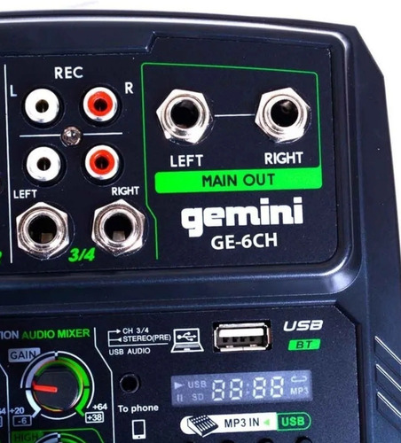Mixer 6 Canales,bluetooth.gemini Interfaz 3