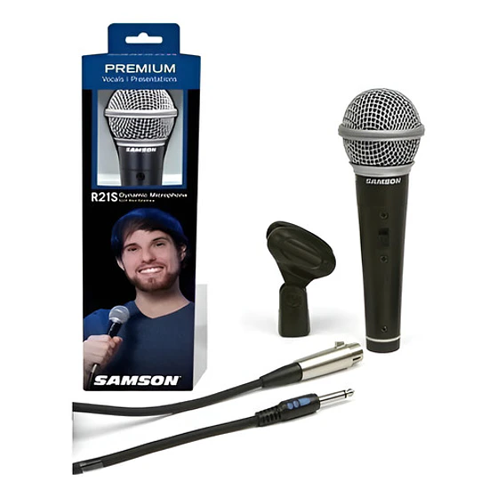 Micrófono Samson R21s Premium Con Witch Pipeta Y Cable Plug 1